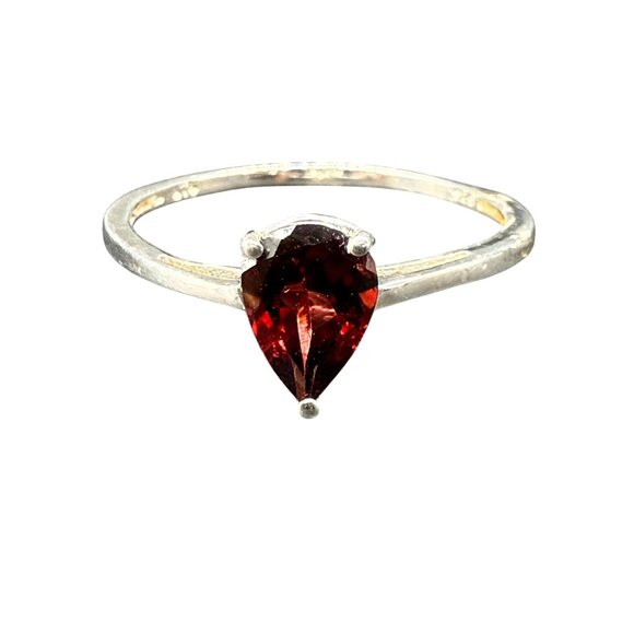 New STS 925 Sterling Silver Red Garnet Ring Size 10 - Picture 2 of 5